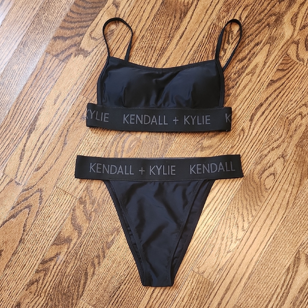 Kendall & Kylie Gold and Black Bikini Swimwear
